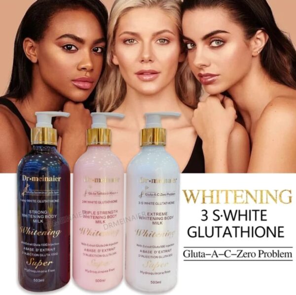 Best Natural whitening body lotion has 3 types: STRONG, EXTREME, and TRIPLE strength body milk