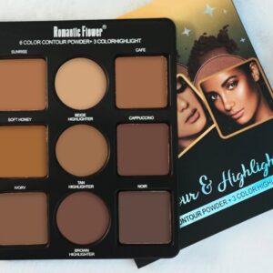 9 colors contour highlight face makeup pressed powder for dark skin