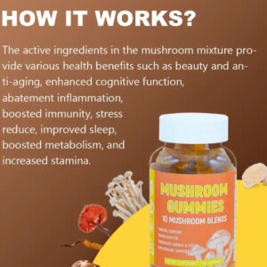 Pure natural plants mushroom gummies for healthy digestion