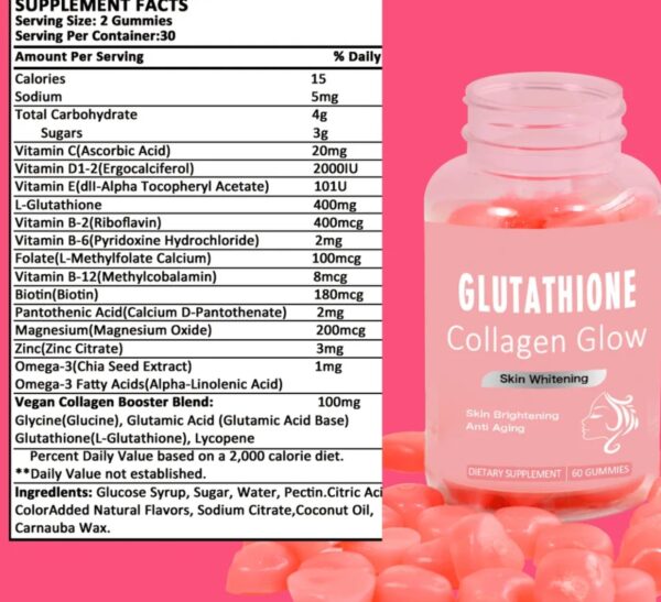 Glutathione collagen whitening glow gummies - Image 2
